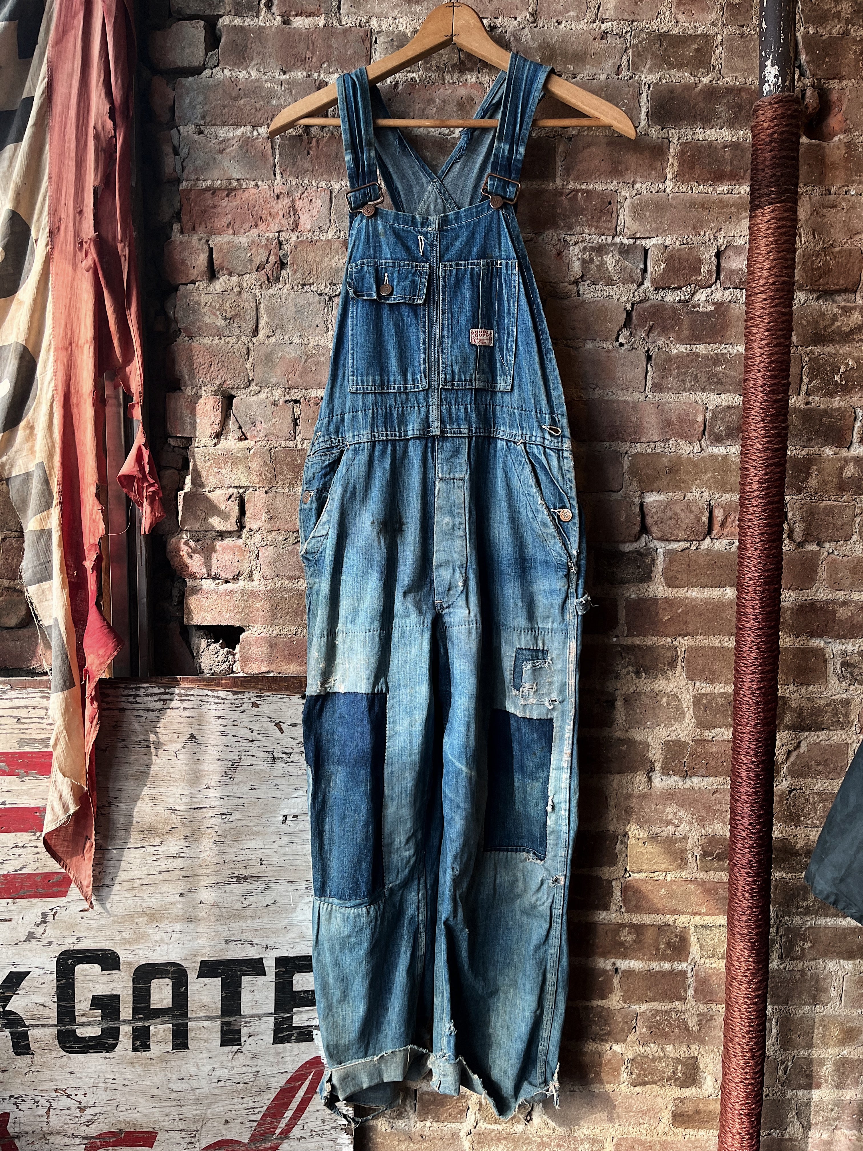 40s Strong Reliable Patched Denim Overalls – Raggedy Threads