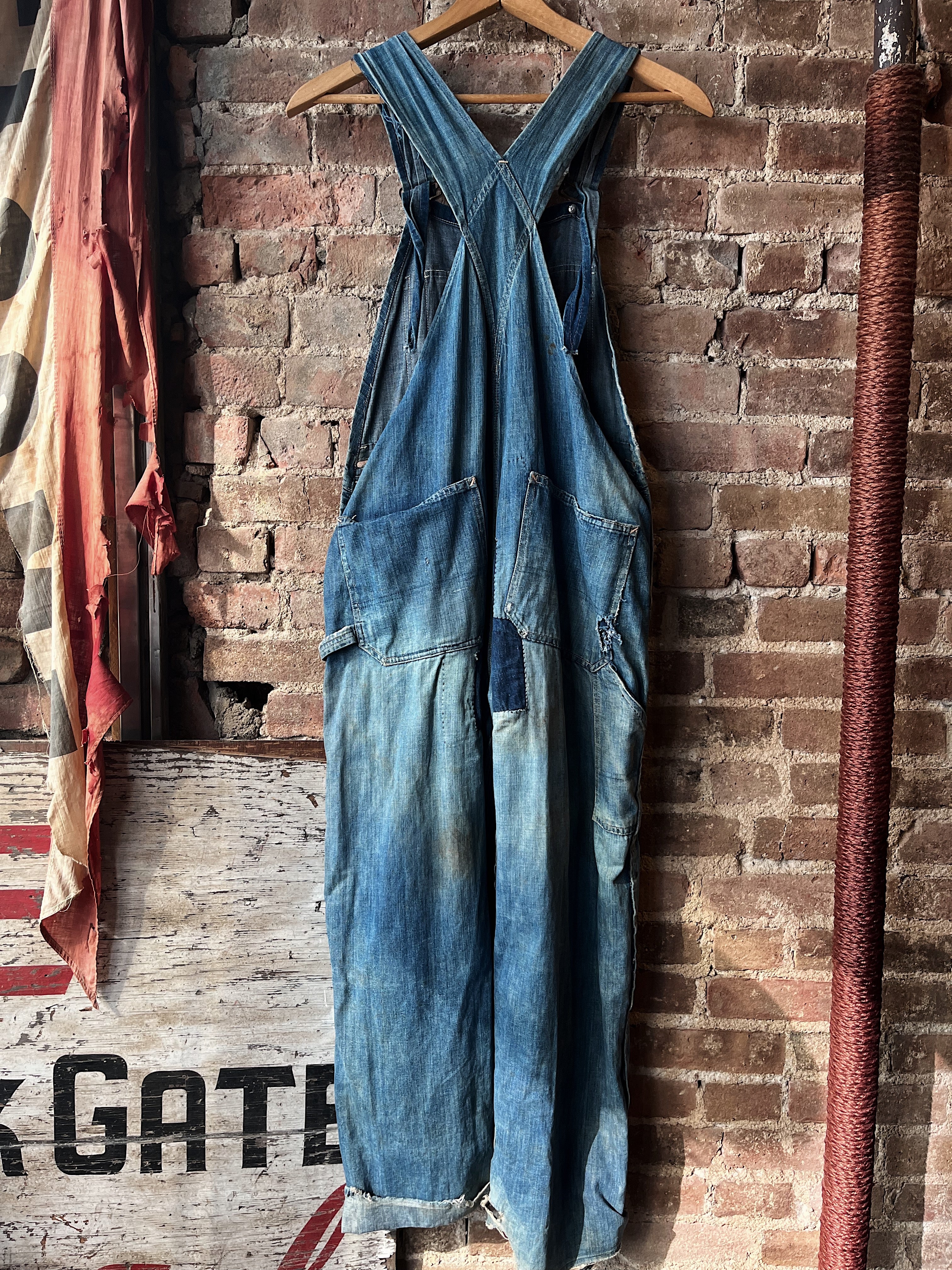 40s Strong Reliable Patched Denim Overalls – Raggedy Threads