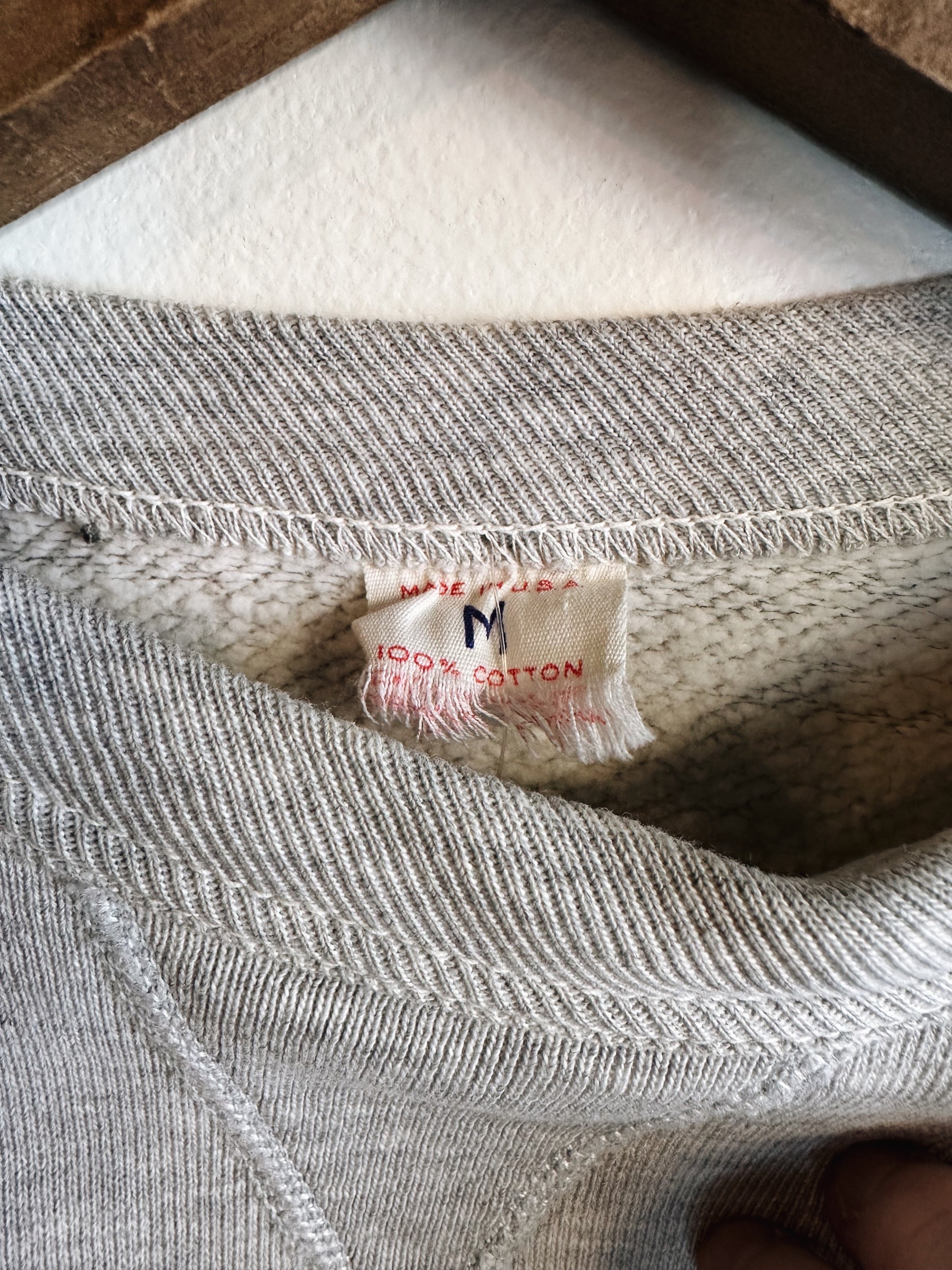 close up of tag- M 100% cotton 