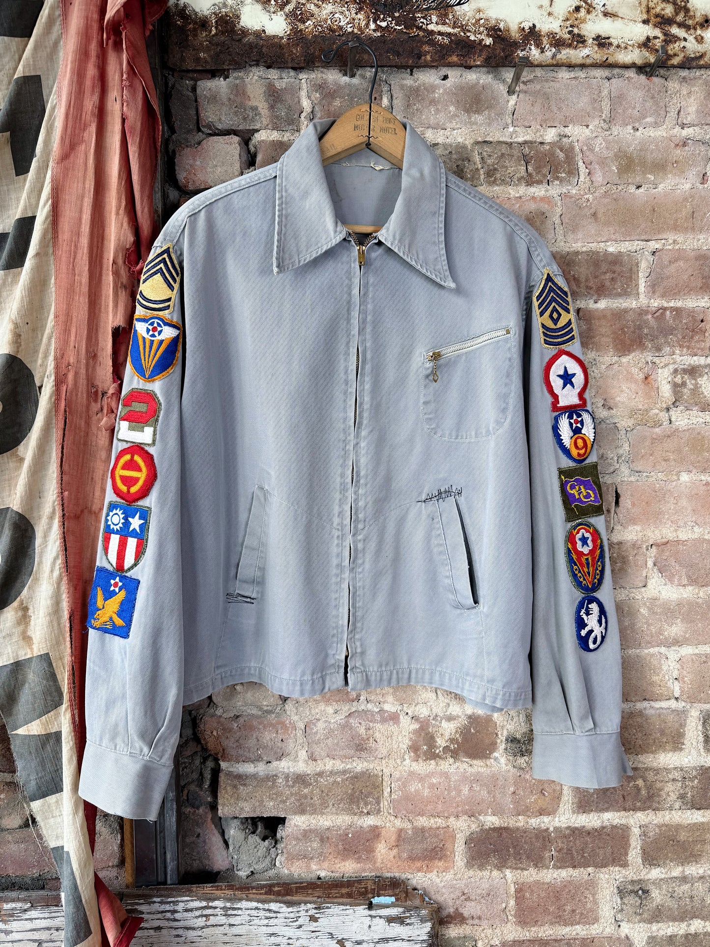 1950s Patched Military Workwear Jacket