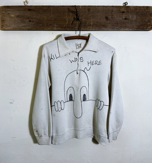 Kitz Fitz Hand Drawn Kilroy Half Zip Sweatshirt