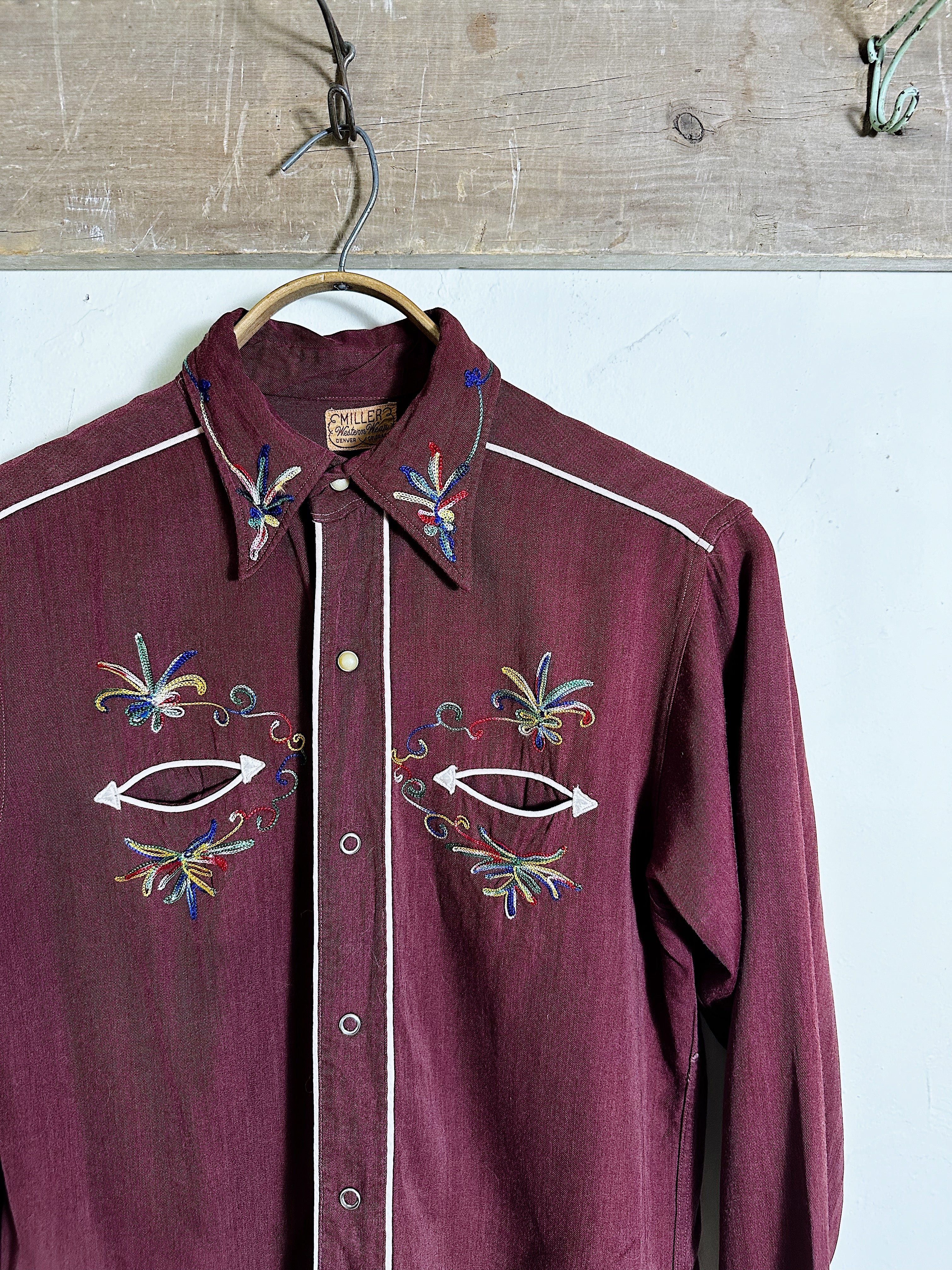 50s Miller Gabardine Western Shirt Raggedy Threads