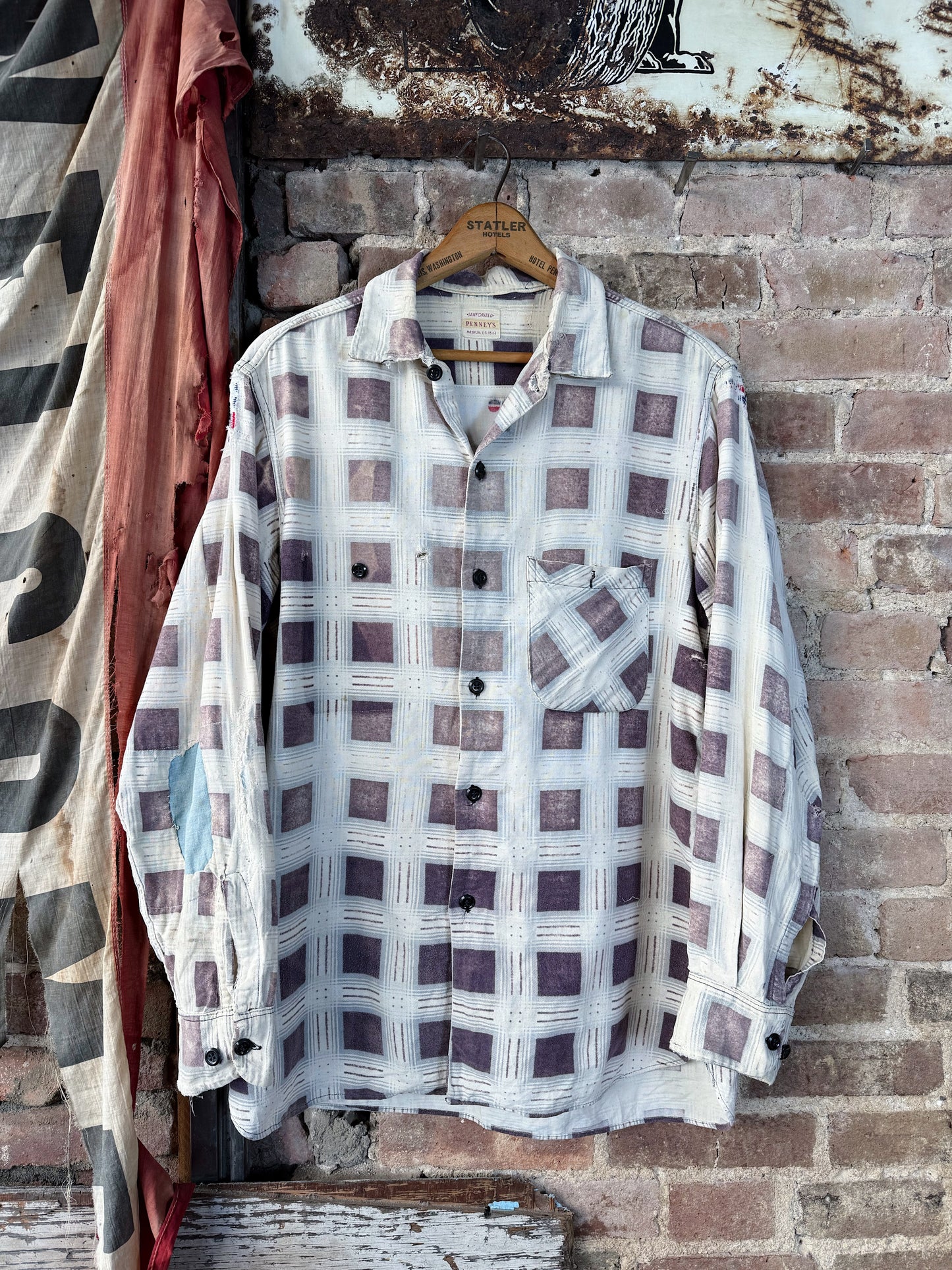 50s Sun Faded Penneys Plaid Shirt