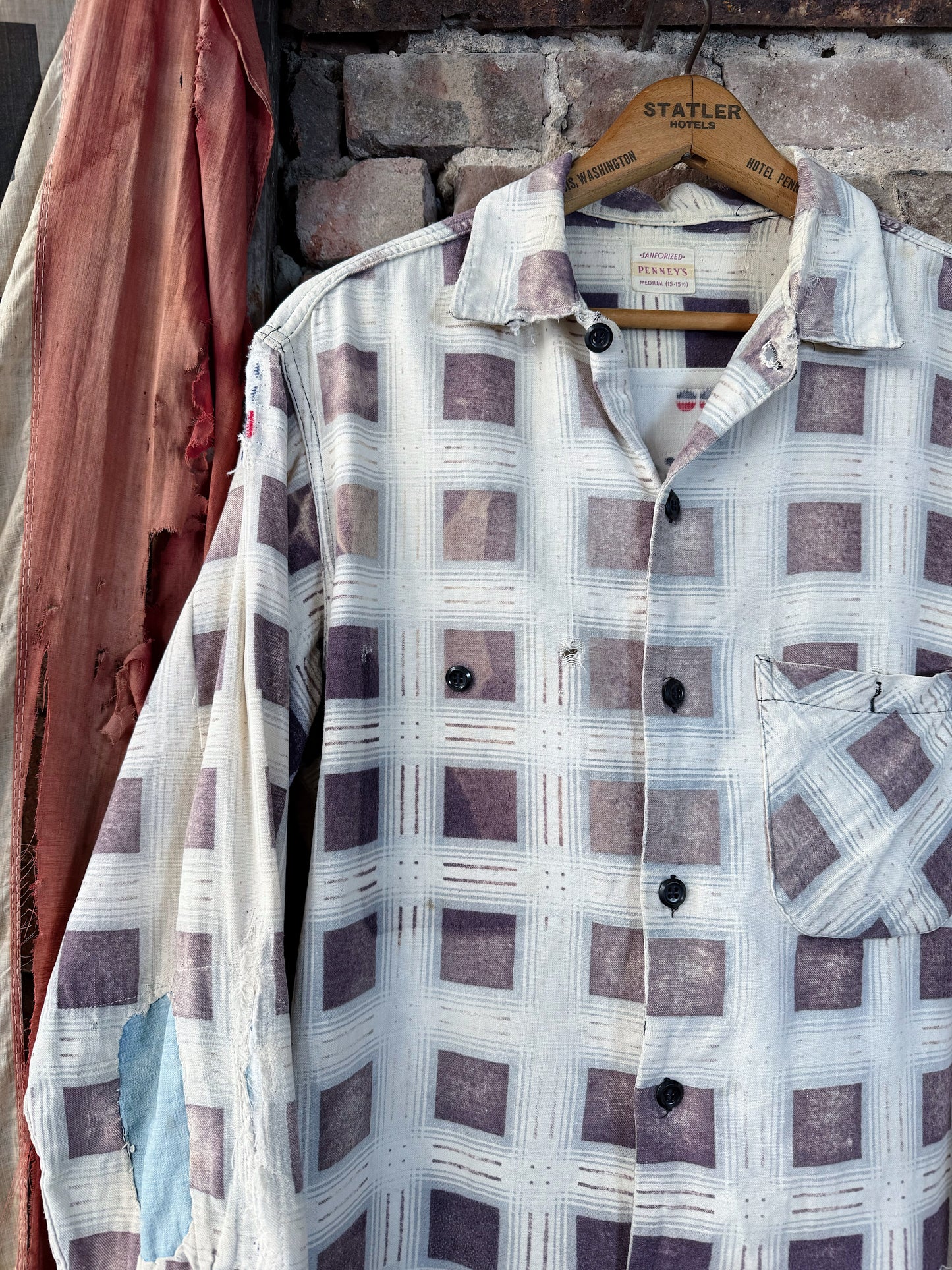 50s Sun Faded Penneys Plaid Shirt