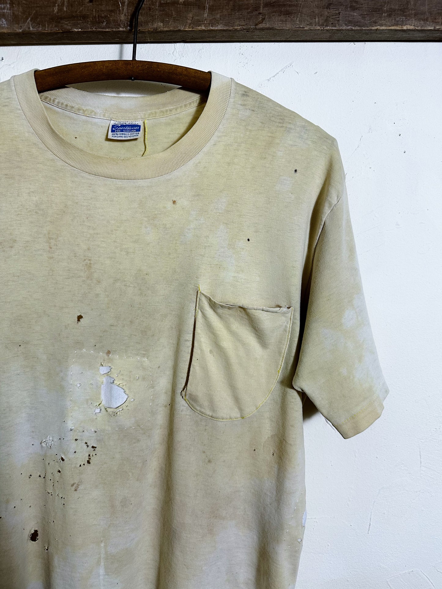 60s Distressed Sportswear Pocket Tee