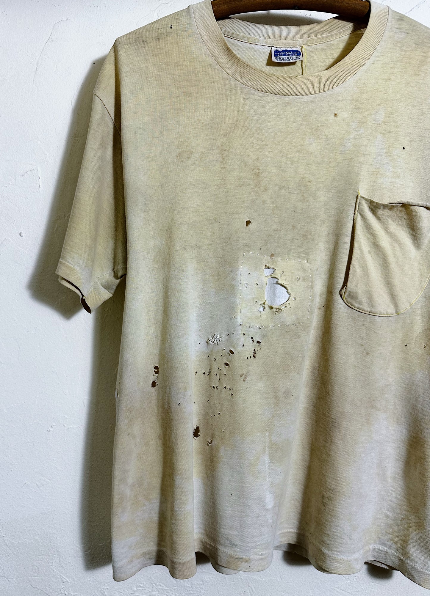 60s Distressed Sportswear Pocket Tee