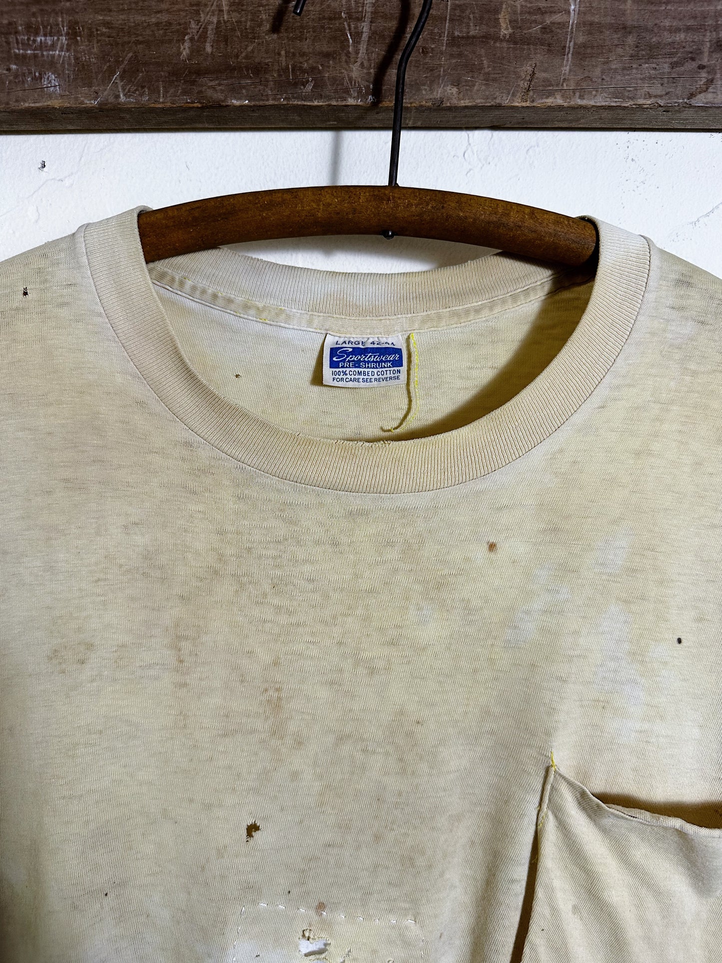 60s Distressed Sportswear Pocket Tee